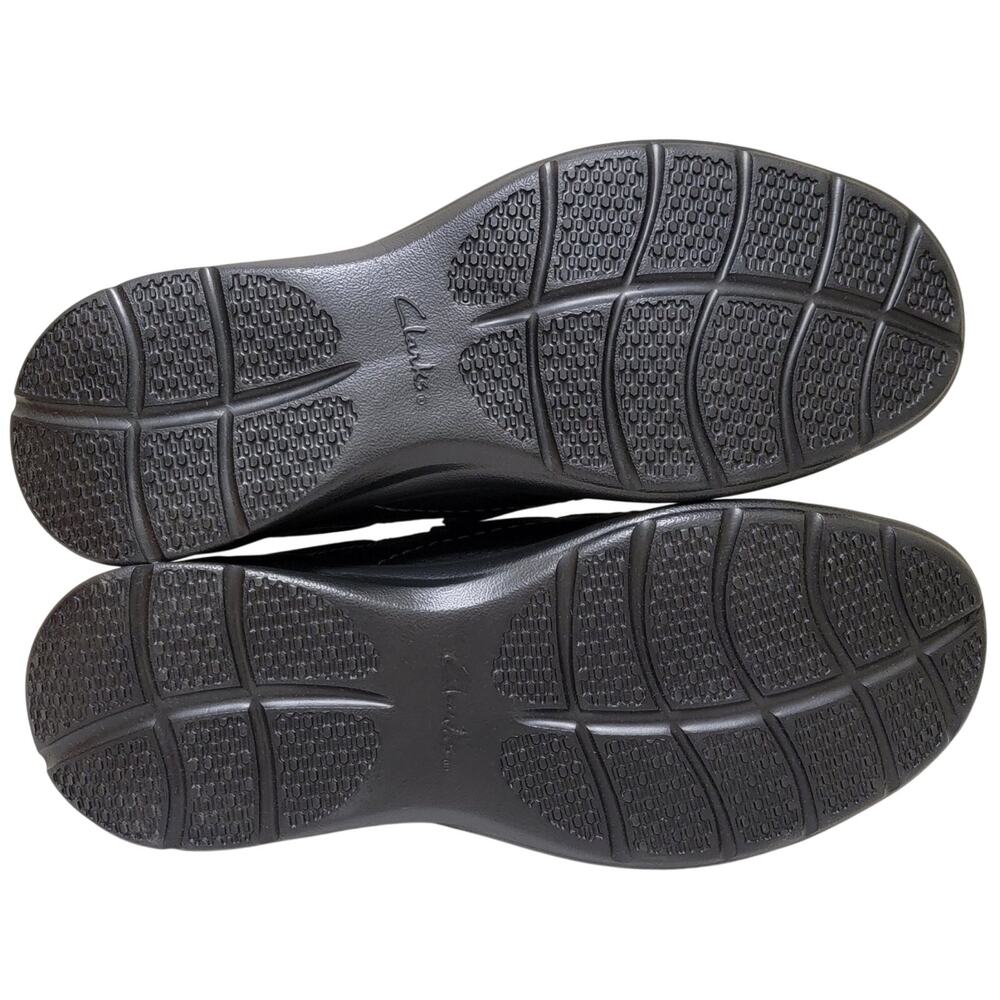 Clarks Men Cotrell Step Casual Slip On Loafers Size US 9W Black Oily Leather - Picture 4 of 5